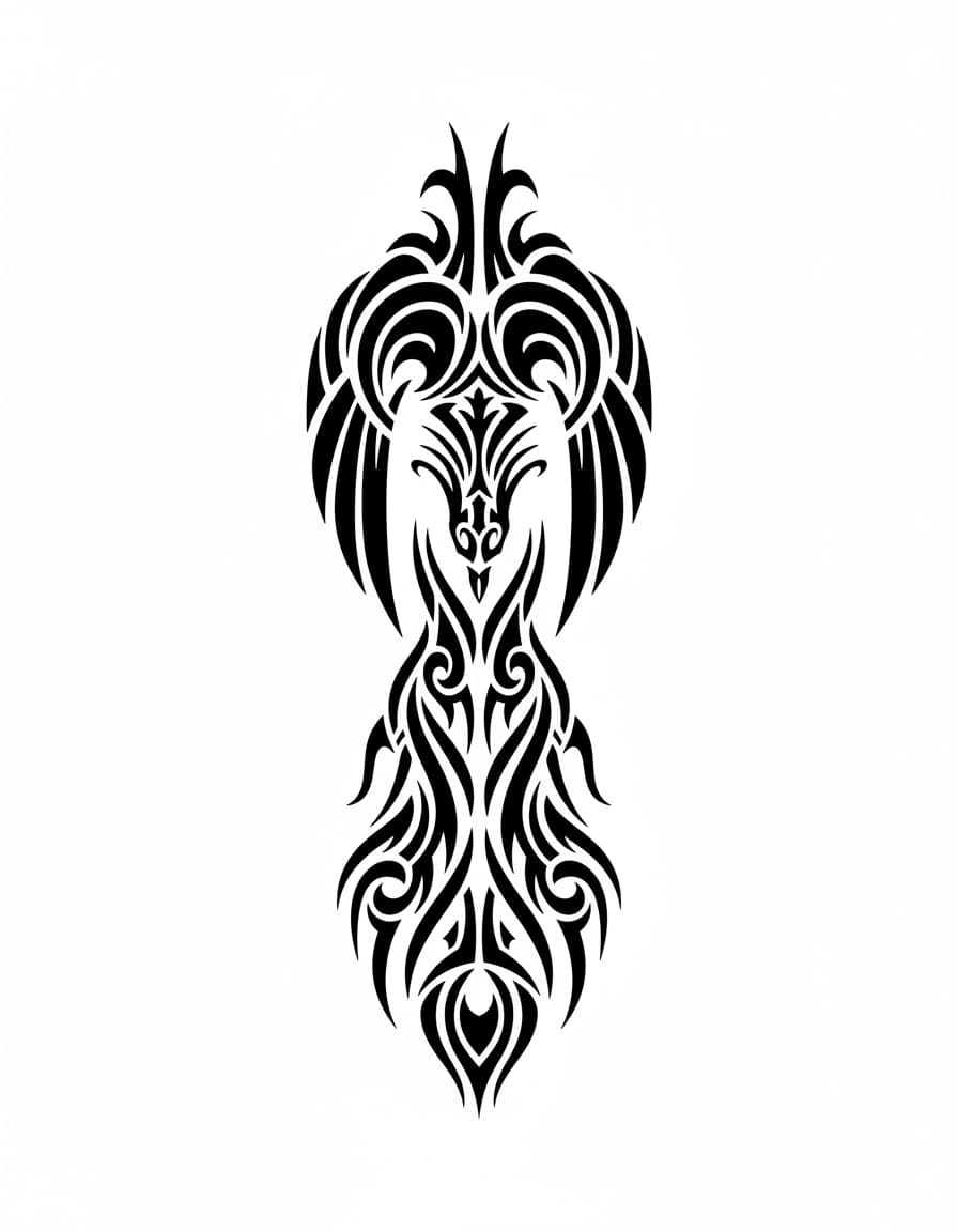 Tribal Tribal Phoenix Sleeve Temporary Tattoo