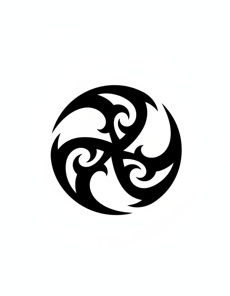Tribal Tribal Spiral Triskele Temporary Tattoo