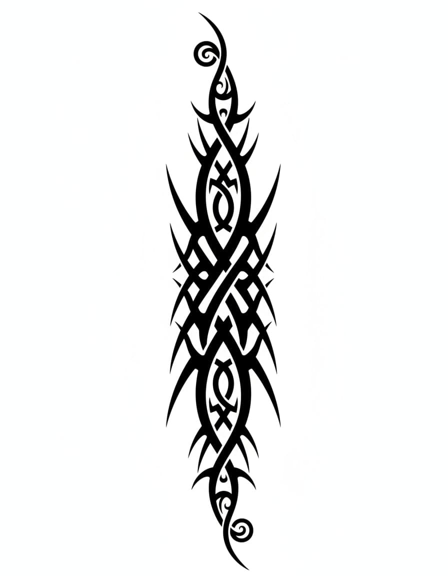 Tribal Tribal Vine Sleeve Temporary Tattoo
