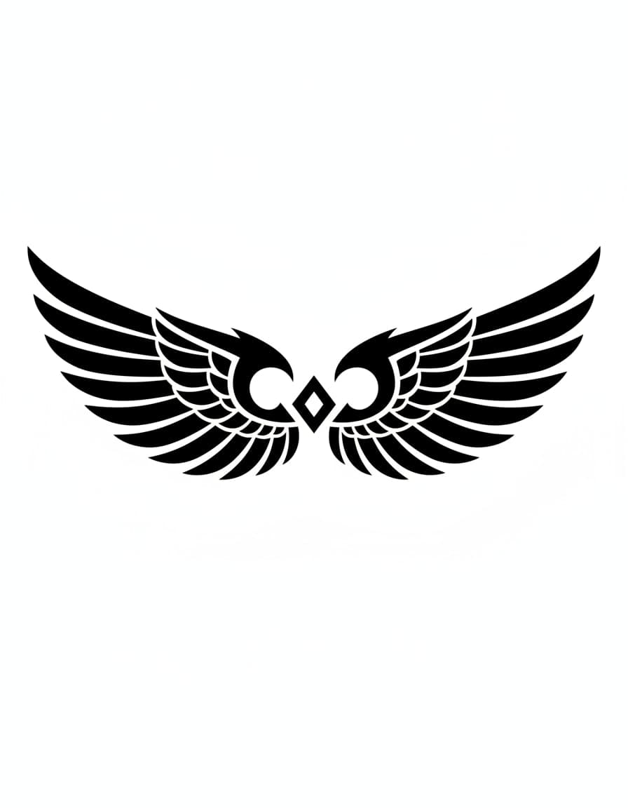 Tribal Tribal Wings Nape Piece Temporary Tattoo