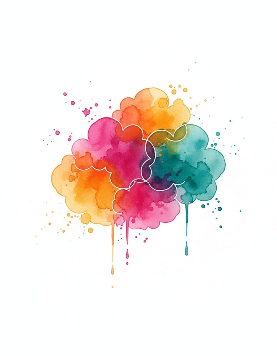 Watercolour Holi Colour Burst Temporary Tattoo