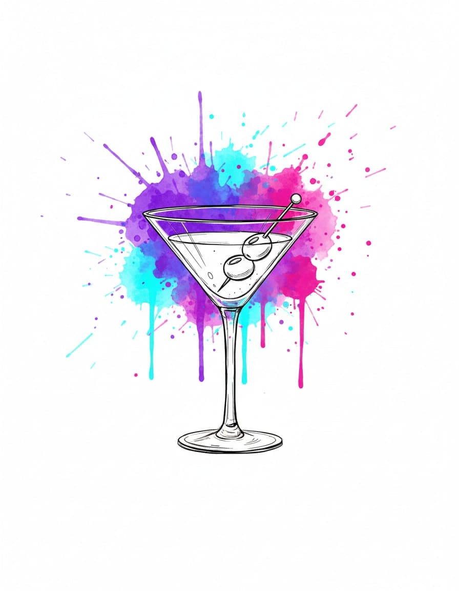 Watercolour Neon Night Splash Temporary Tattoo