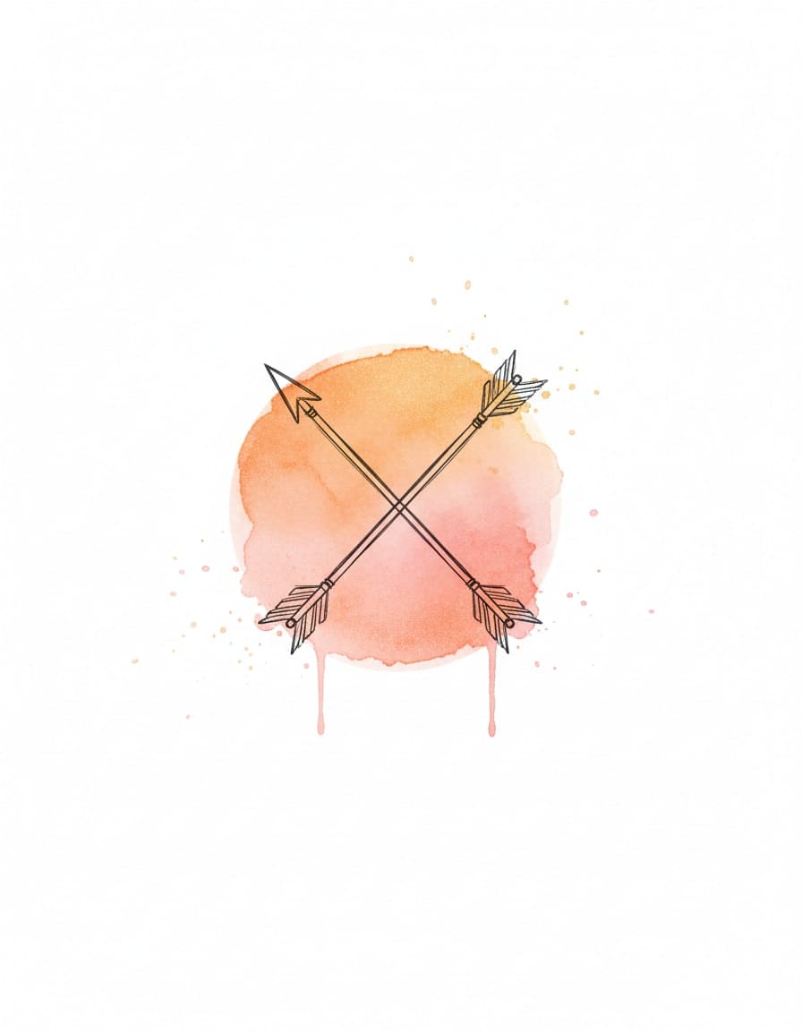 Watercolour Sunset Arrows Temporary Tattoo