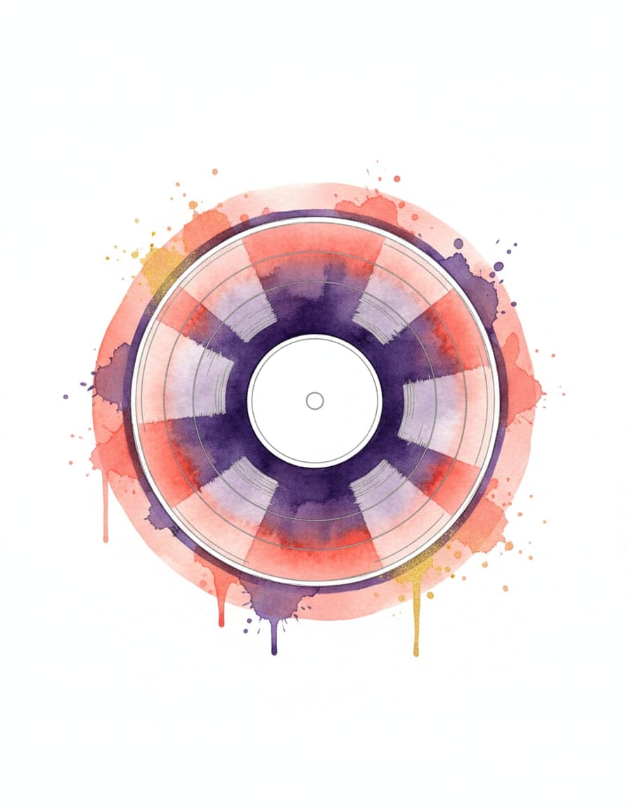 Watercolour Vinyl Sunset Spin Temporary Tattoo