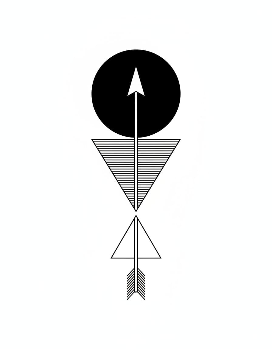 Geometric Arrow Temporary Tattoo — view 1