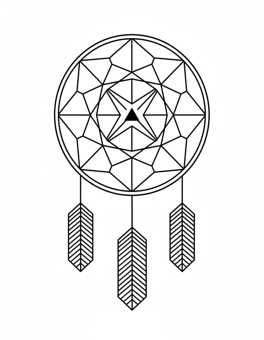 Dočasné tetování „Geometrický lapač snů“