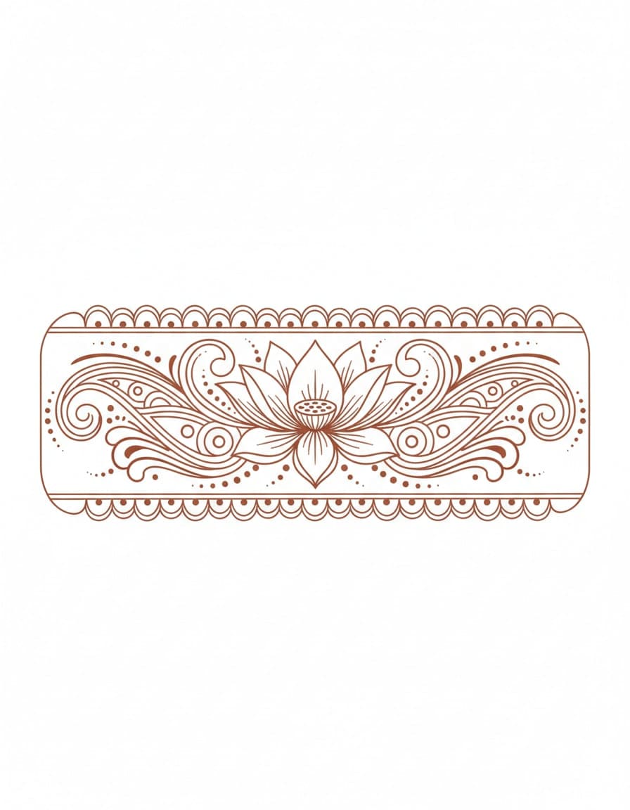 Temporäres Tattoo im Henna-Stil: Lotus-Armband
