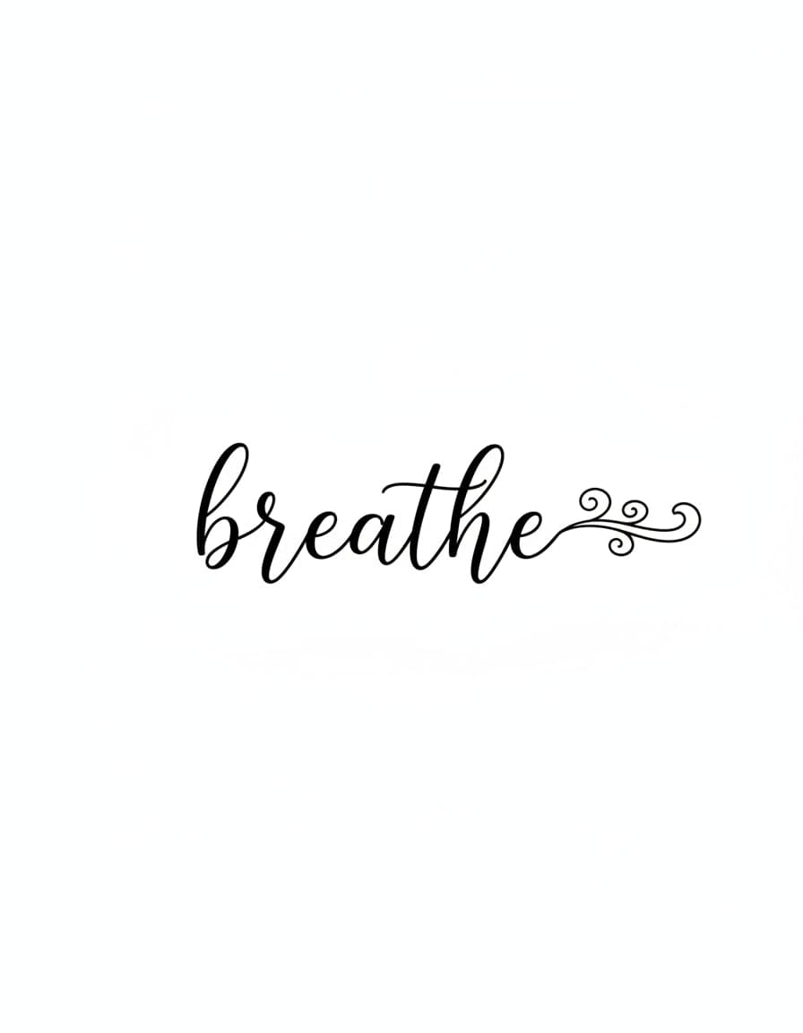 Breathe Script Lettering Temporary Tattoo — view 1