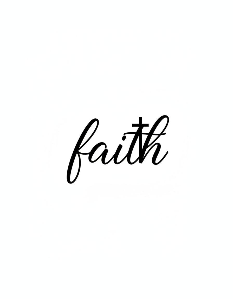 Faith Script Lettering Temporary Tattoo — view 1