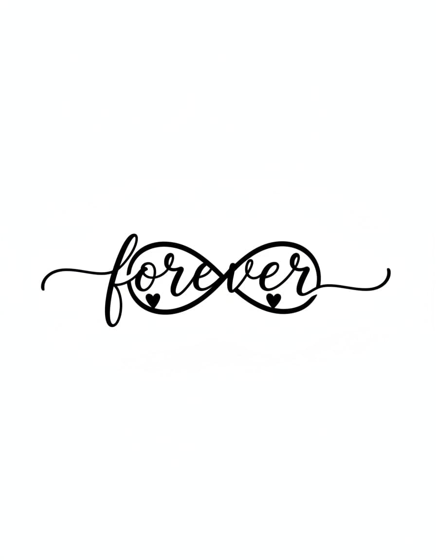 Forever Infinity Script Temporary Tattoo — view 1