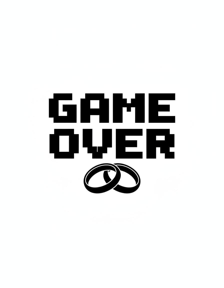 Game Over Bachelor Party Lettering Temporary Tattoo