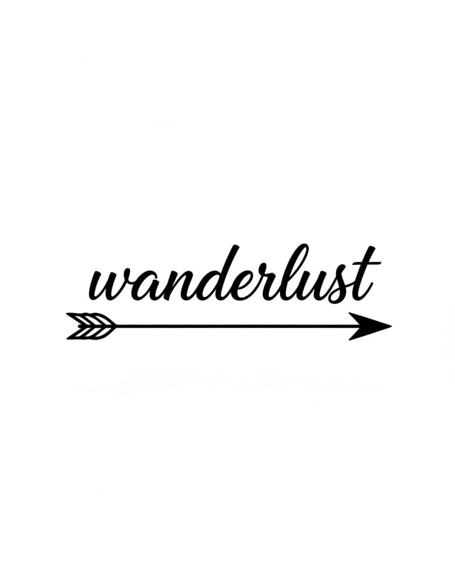 Dočasné tetování s nápisem „Wanderlust“