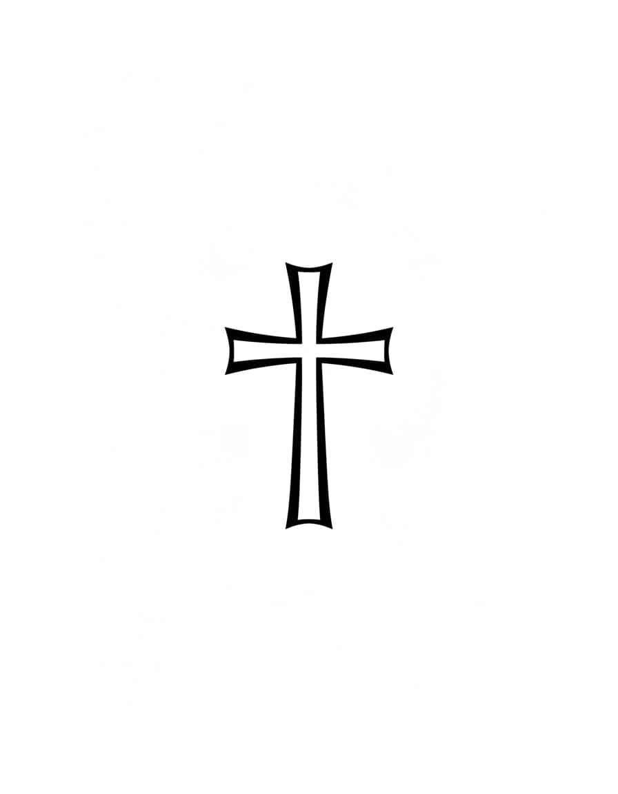 Minimalist Cross Temporary Tattoo — view 1
