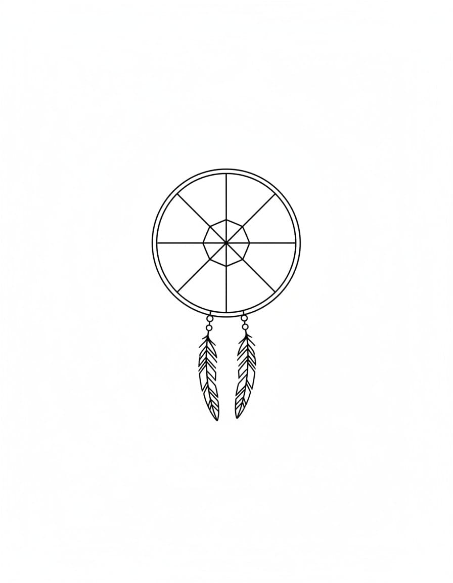 Minimalist Dream Catcher Temporary Tattoo — view 1