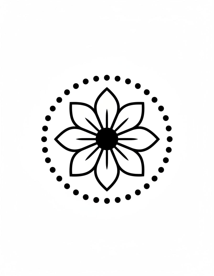 Minimalistische mandala-tijdelijke tatoeage