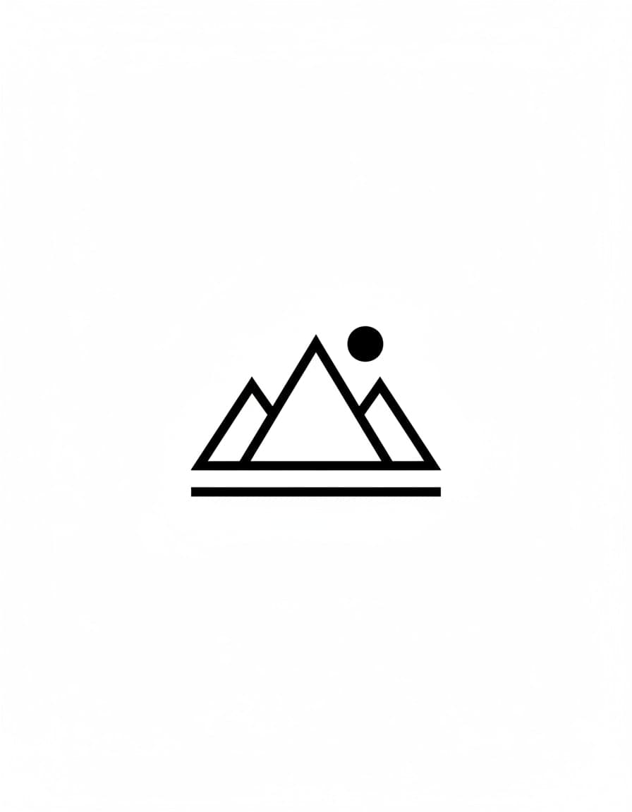Minimalist Mountain Range and Sun Temporary Tattoo