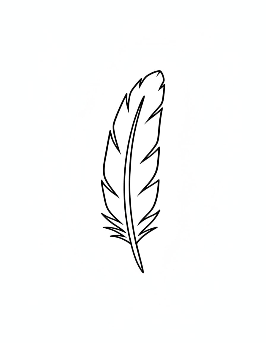 Minimalist Tiny Feather Temporary Tattoo