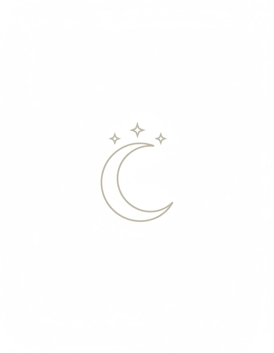 White Crescent Moon and Stars Temporary Tattoo — view 1