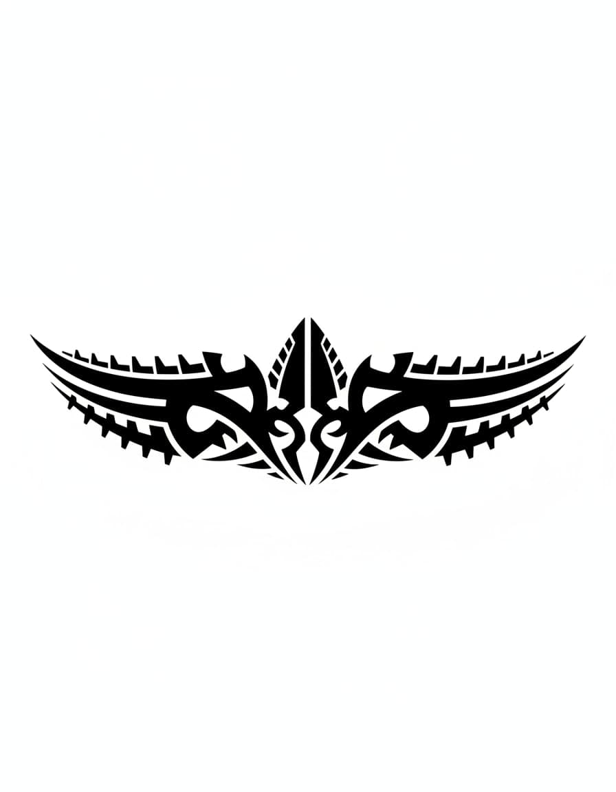 Temporäres Tattoo im Tribal-Stil für den unteren Rückenbereich