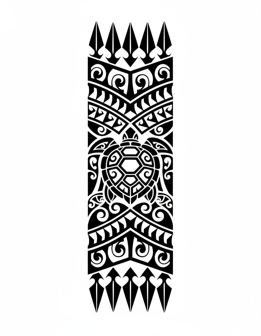 Tillfällig tatuering i polynesisk stil på underarmen