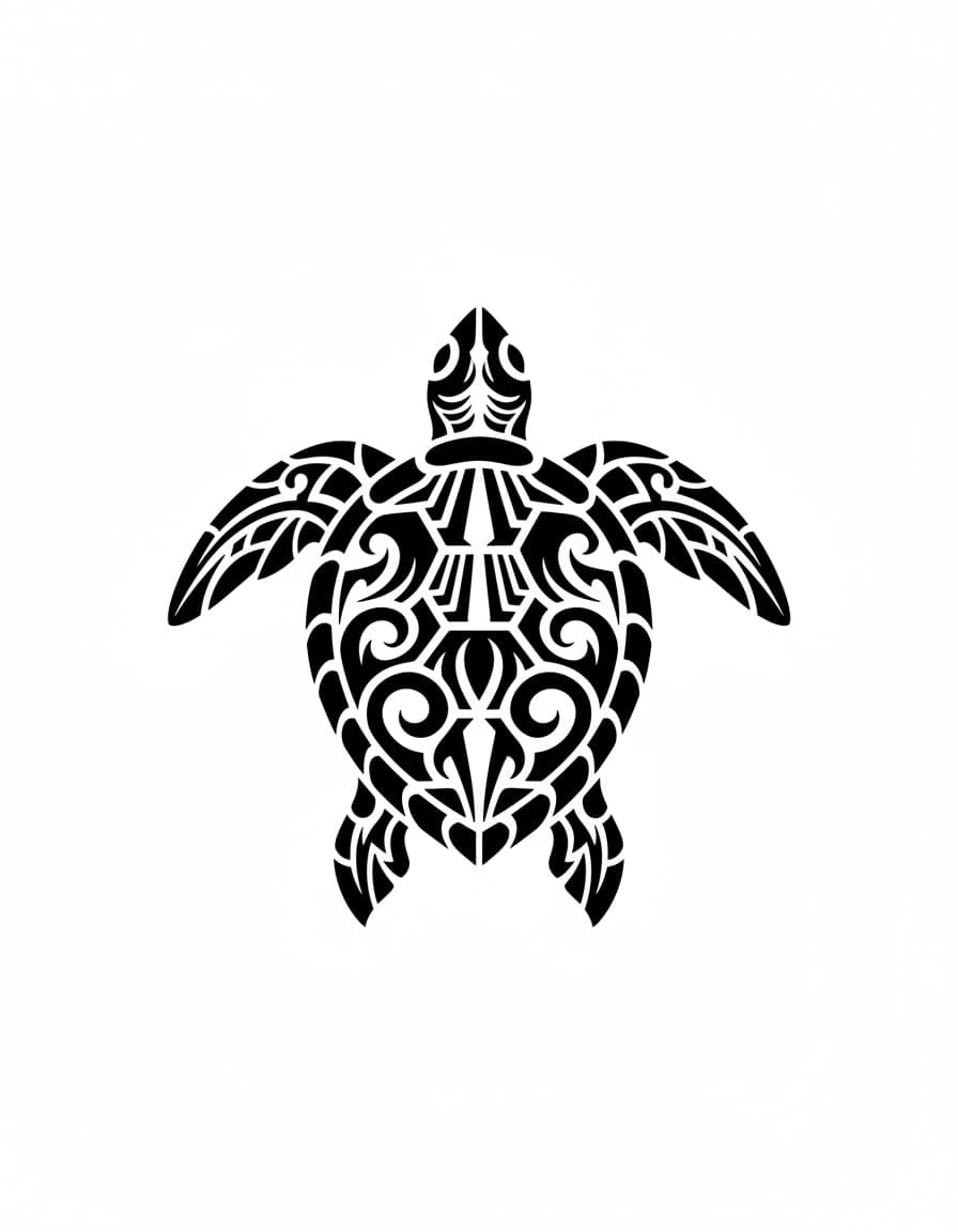 Tribal Sea Turtle Temporary Tattoo