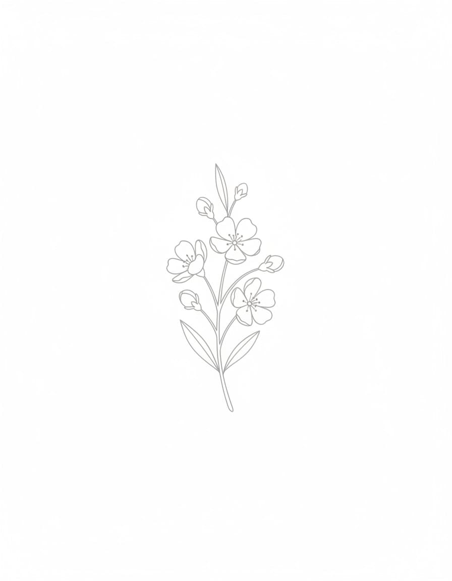 Temporäres Tattoo mit weißem Blütenzweig