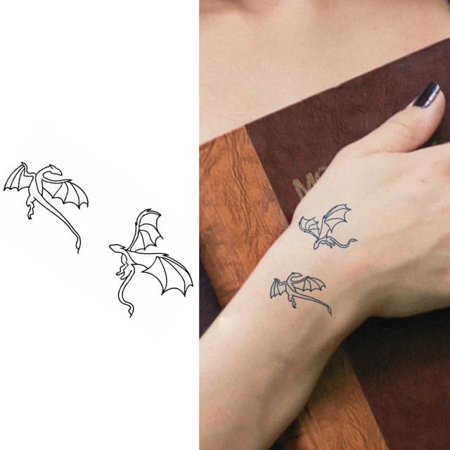 Twin dragons in flight — view 1