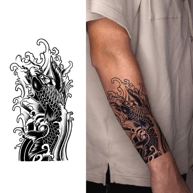 Koi in waves — view 1