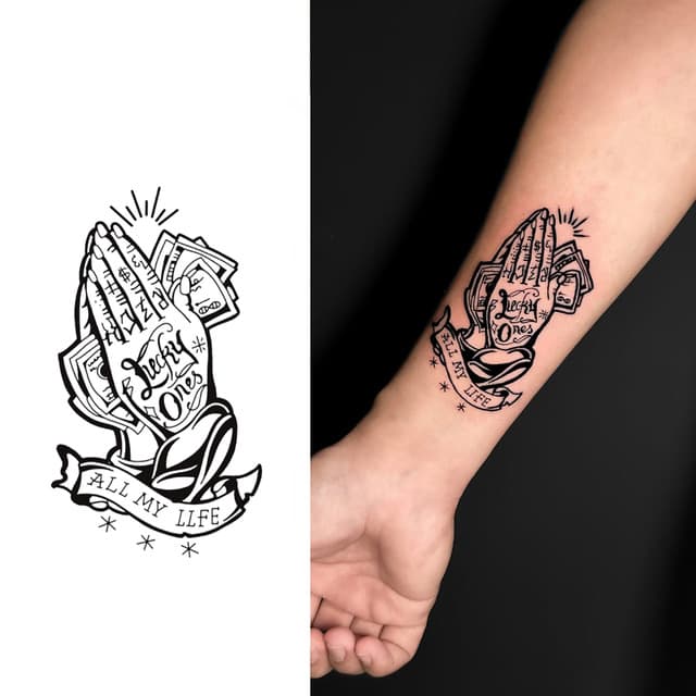 Lucky ones praying hands — view 1