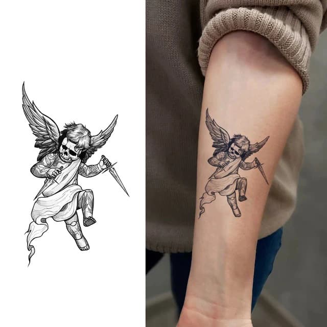 Skull-faced cherub — view 1