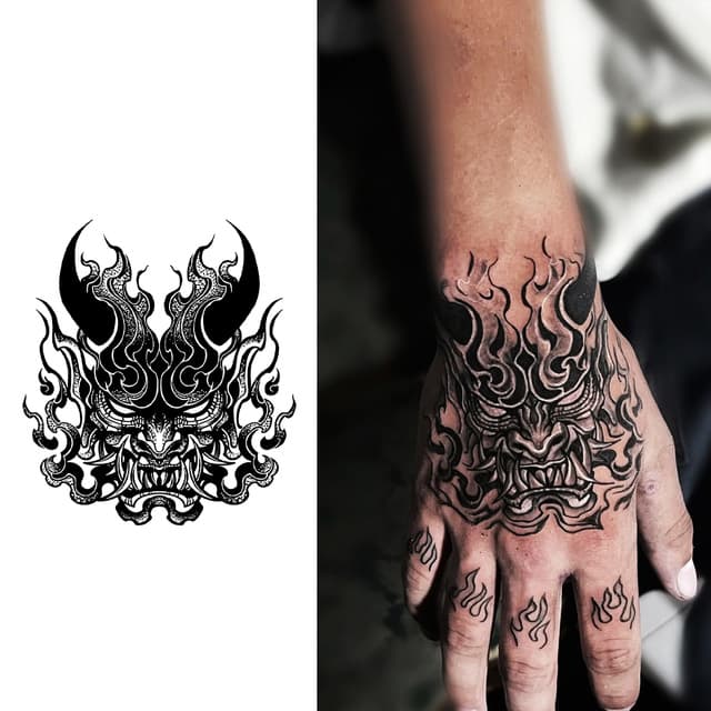 Crowned flame oni — view 1