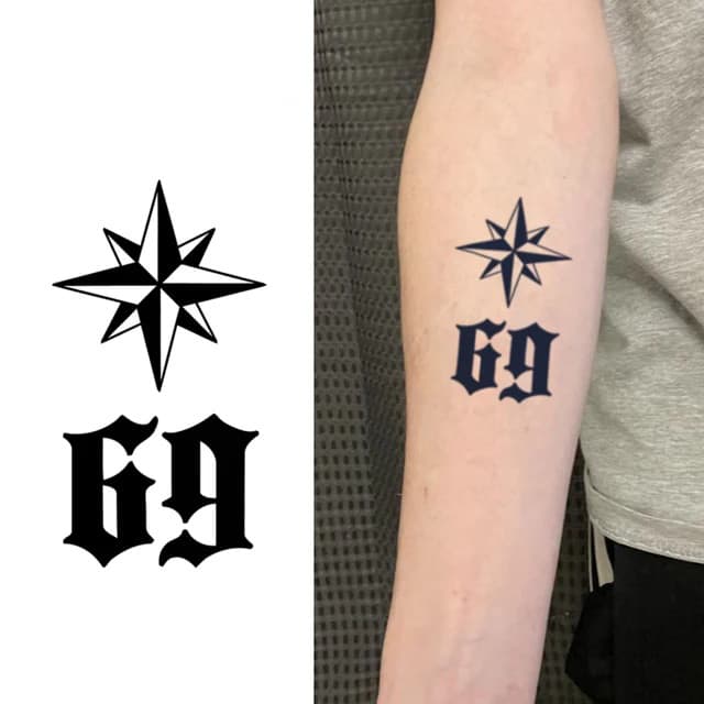 Nautical star and 69 — view 1
