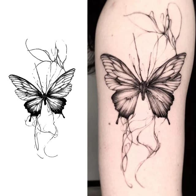 Smoky black butterfly — view 1