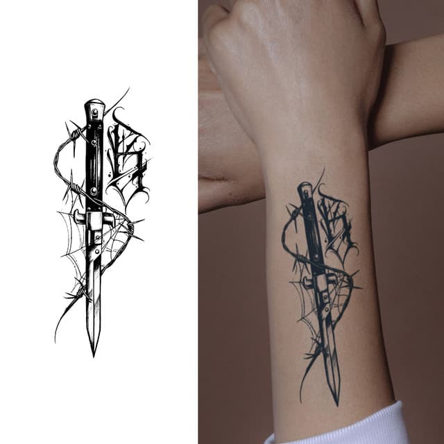 Switchblade and web — view 1
