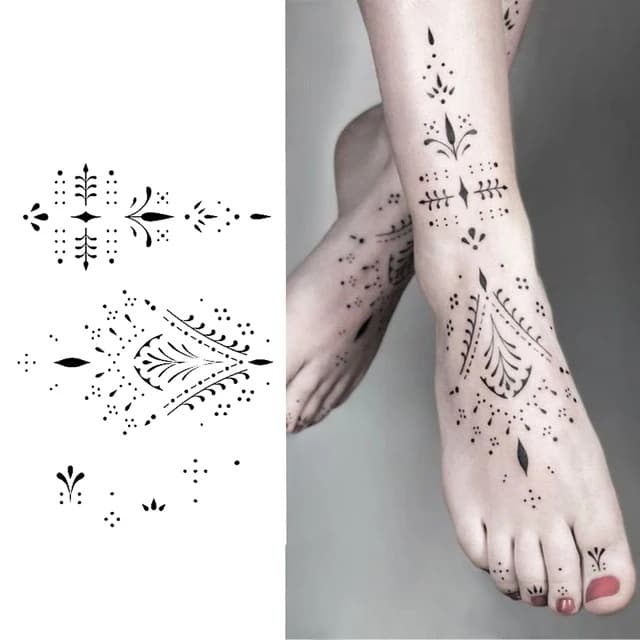 Folk dot foot pattern — view 1
