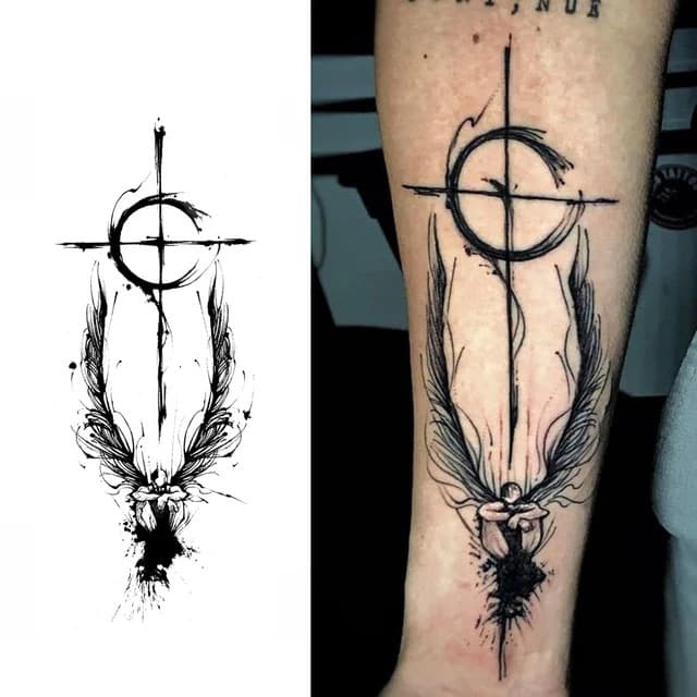 Winged ascension cross — view 1