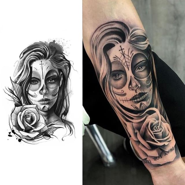 Day of the dead muse and rose