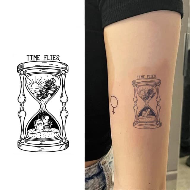 Time flies hourglass