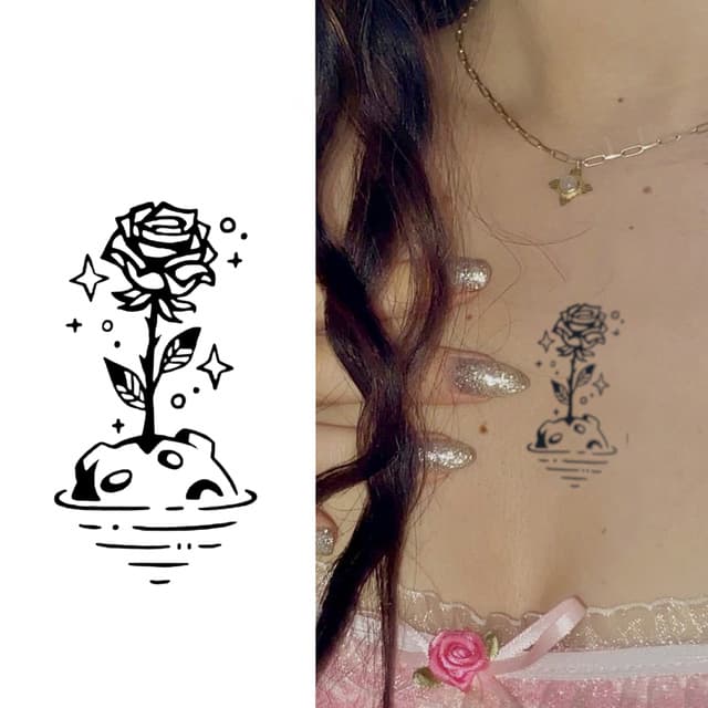 Rose growing on a small island — view 1