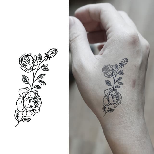 Two roses and a bud — view 1