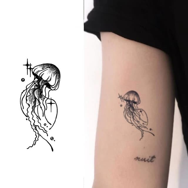 Drifting dotwork jellyfish — view 1