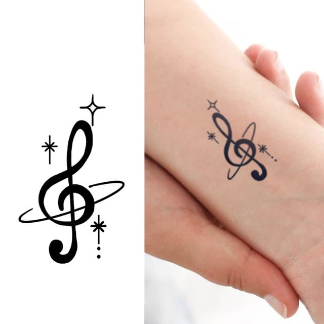 Treble clef with stars
