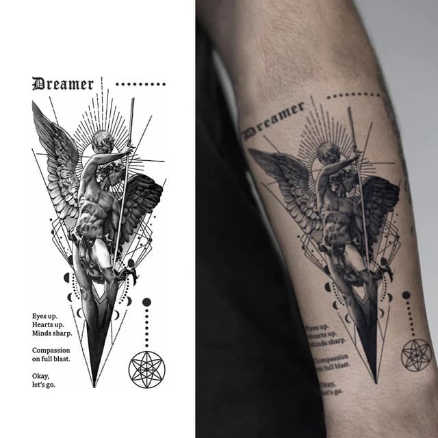 Dreamer — winged figure on a sacred triangle