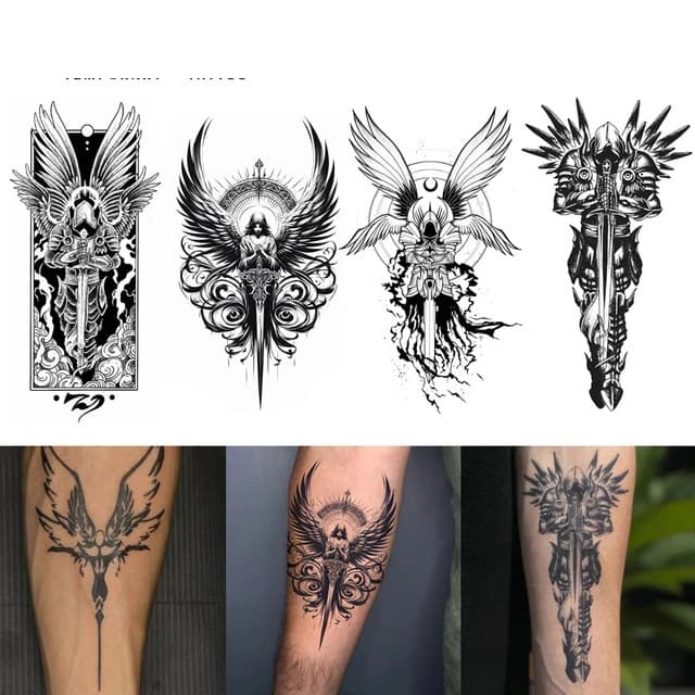 Winged warrior flash — angels and swords — view 1