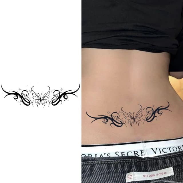 Butterfly tribal lower-back band — view 1