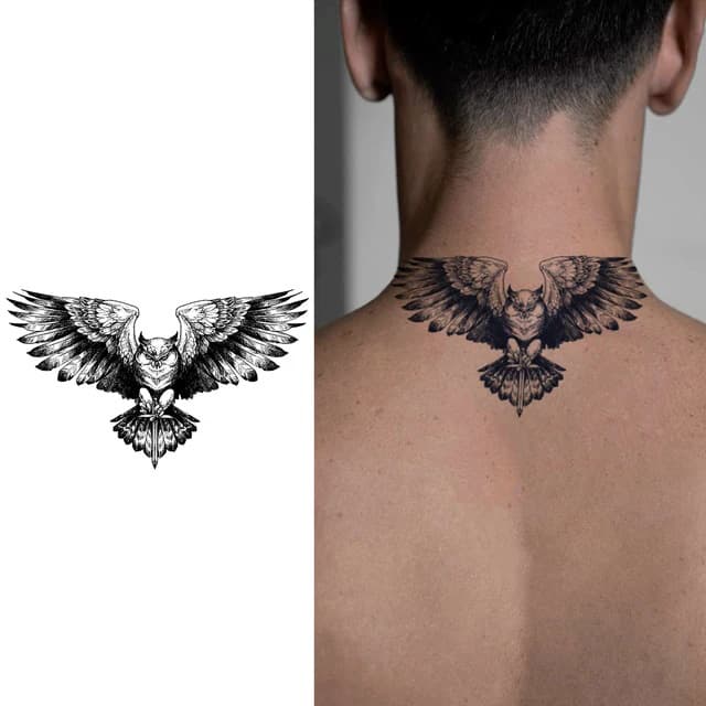 Owl with outspread wings — view 1
