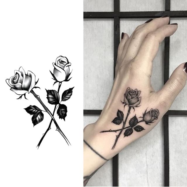 Crossed black-and-grey roses — view 1