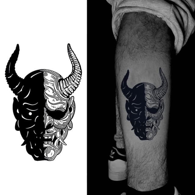 Two-tone hannya mask
