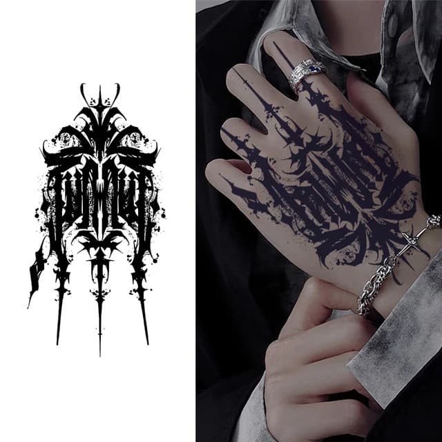 Ink-splatter gothic emblem