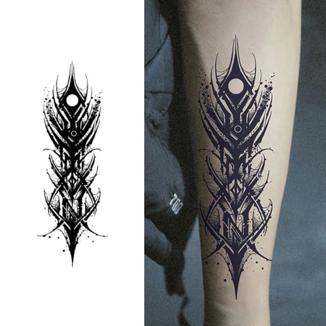 Tribal totem of blades and ink